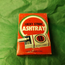 Vintage 60’s Lucky Strike Cigarettes Handheld Metal Pocket Ashtray w/ Box