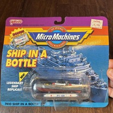 Micro Machines PT-109 JFK Patrol Torpedo Boat 1990 Ship In A Bottle WWII Navy
