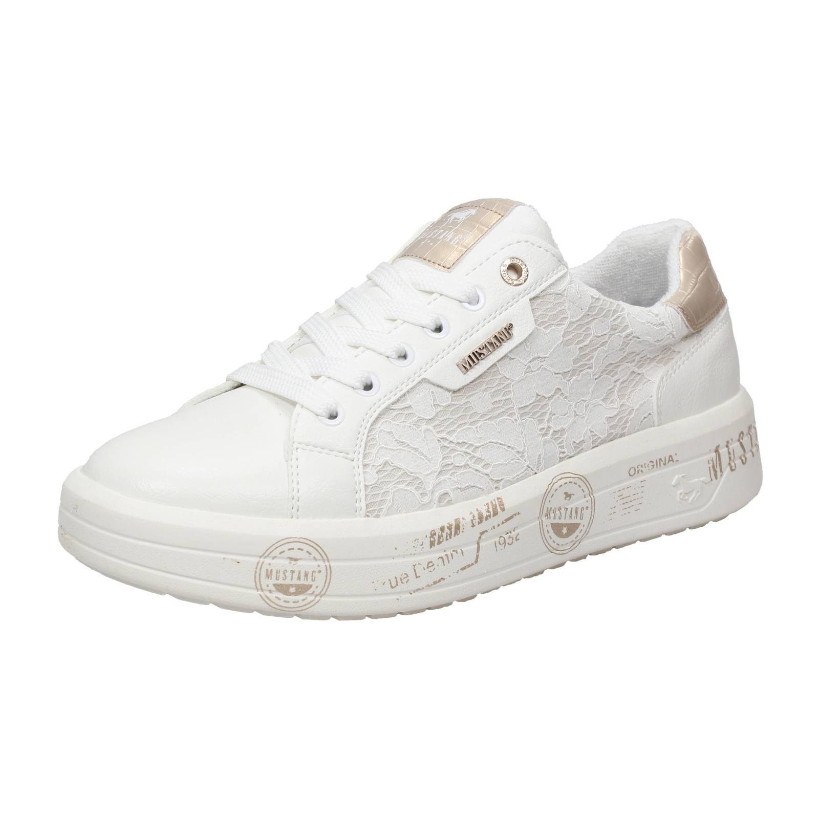 Mustang Sneaker Stoff weiß - Größe 36 Damenschuhe Sneaker Freizeit