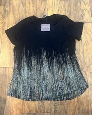 Christopher & Banks NEW Women's Black Short Sleeve Top Size XL