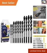 Professional 12-Piece Carbide Drill Bit Set: Drilling Metal, Wood, and Cement