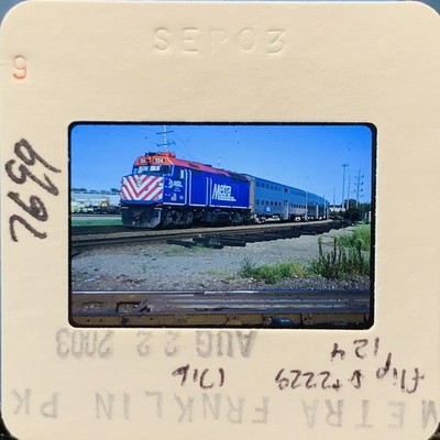 Metra Train #124 Franklin Park IL Original 35mm Color Slide 2003 Railroad