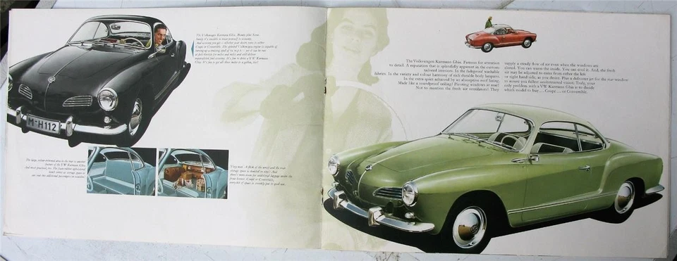 VOLKSWAGEN Karmann Ghia Car Sales Brochure c1960 #151 150 29 - Image 3 of 4
