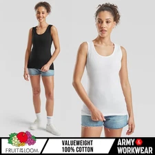 Ladies Vest Lady-Fit Cotton Sleeveless T-Shirt Tank Top Fruit of the Loom, Sport