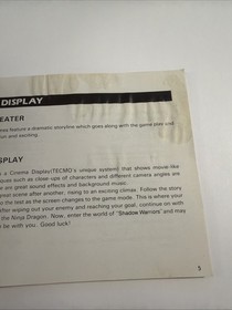 Notice  Nintendo Nes - NES - SHADOW WARRIORS ninja gaiden  - FRA