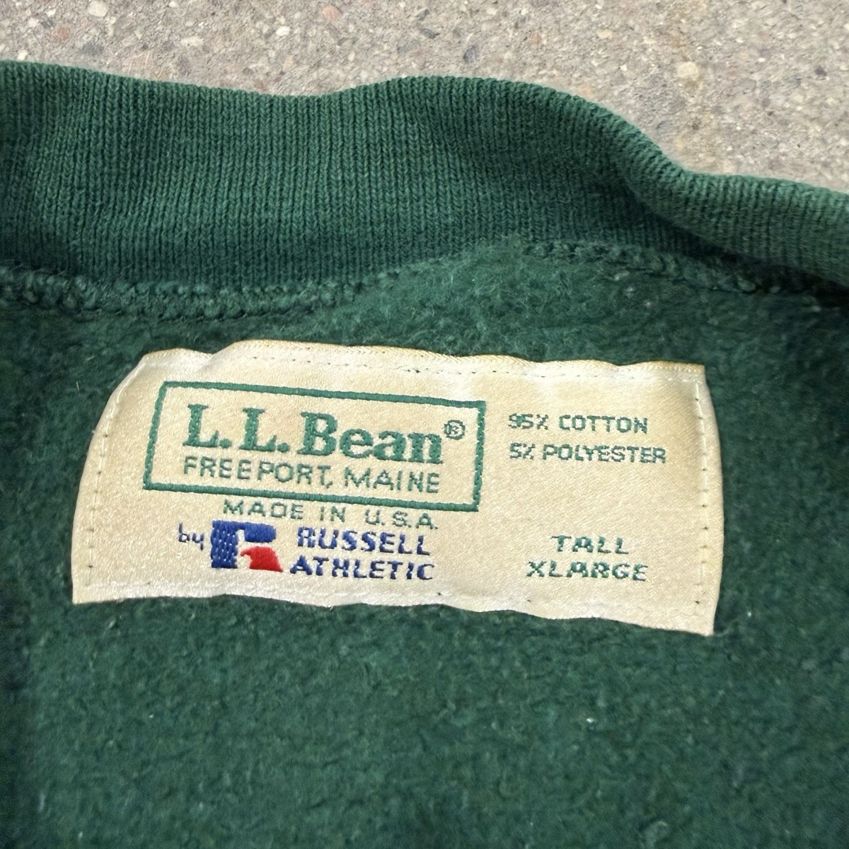 Vintage LL Bean Russell Sweatshirt Green Mens Size XL | eBay