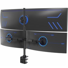 Triple Monitor Extra Tall Desk Mount for up to 49 inch Ultrawides on Center B...