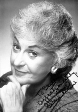 Bea Arthur Golden Girls Signed Inscribed B&W Photograph 7 1/2x5 Beckett