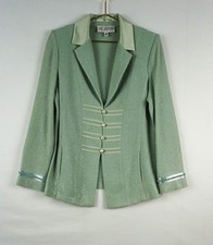 ST JOHN EVENING LIGHT SEA GLASS PAILLETTE WOMEN BUTTON JACKET SZ 10