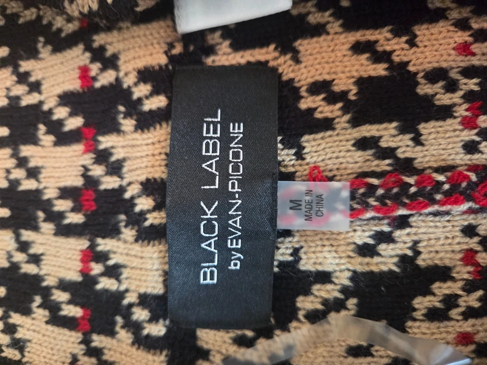 Poncho capa Evan Picone etiqueta negra tejido pata de gallo para mujer talla mediana Foto 4 de 4