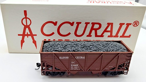 Tolva doble lateral de madera Accurail HO #2717 ILLINOIS CENTRAL construida lista para rodar | Zustand: Used