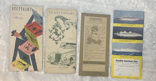 Vintage lot of 4 Germany travel brochures 1956–58 — 2× Stuttgart + SAL