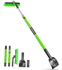 Long Snow Brush with 5.2" Extra Wide Ice Scraper for Truck 61.5 Inch Green