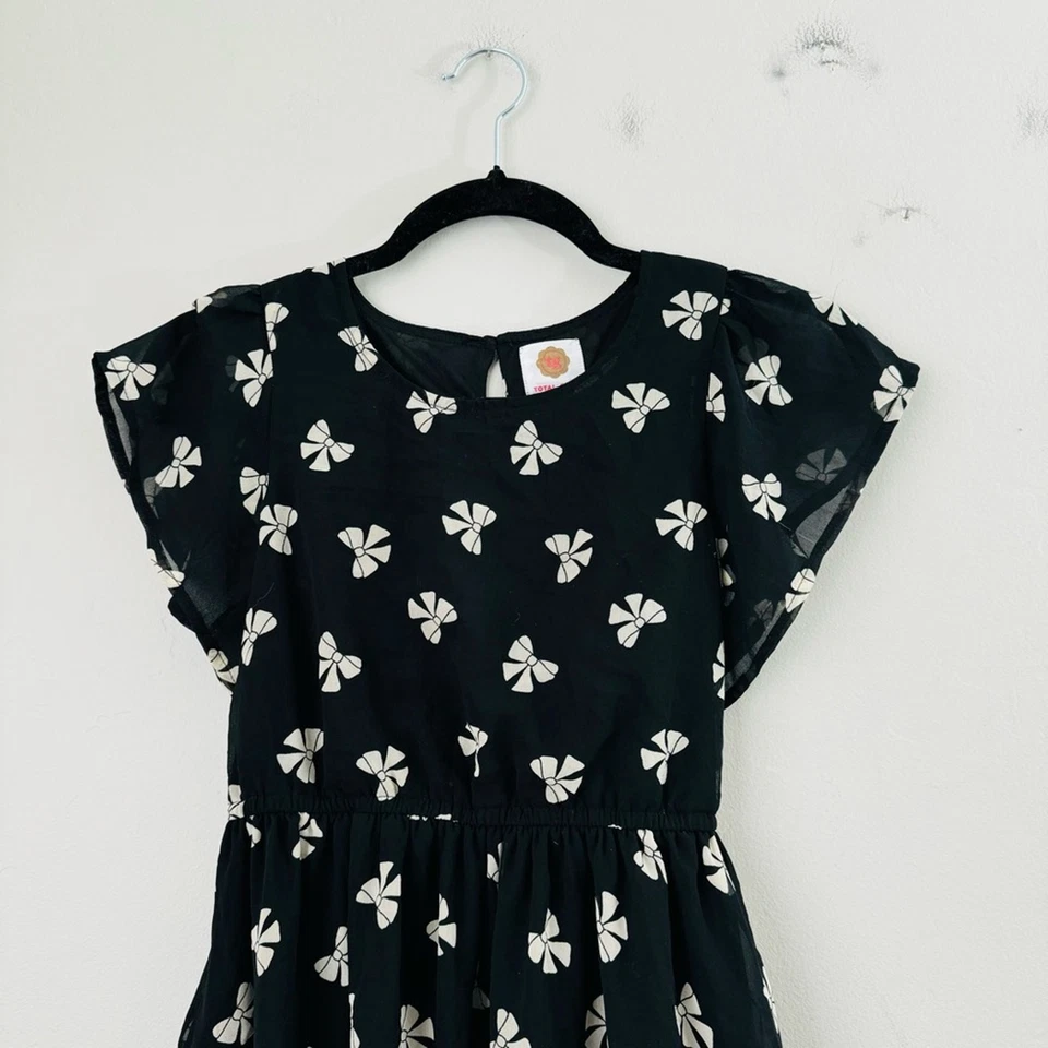 Total Girl Niñas Vestido Manga Corta Forrado Lazo Negro y Marfil L Foto 2 de 4