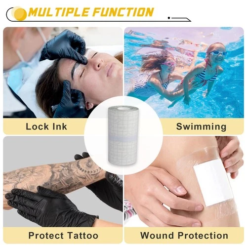 Narkysus Tattoo Aftercare Bandage, Waterproof 3.9"x 10.9 Yard, Green image 7