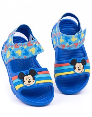 Disney Mickey Mouse Bleu Character & Silhouette Print Sandales Garçon - Photo 1/4
