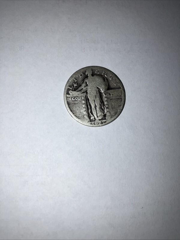1927 Standing Liberty Quarter Gd Cond. 90 % Silver