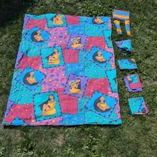 90s Disney vintage Pocahontas comforter  bed  Set 8 Pieces made in the USA
