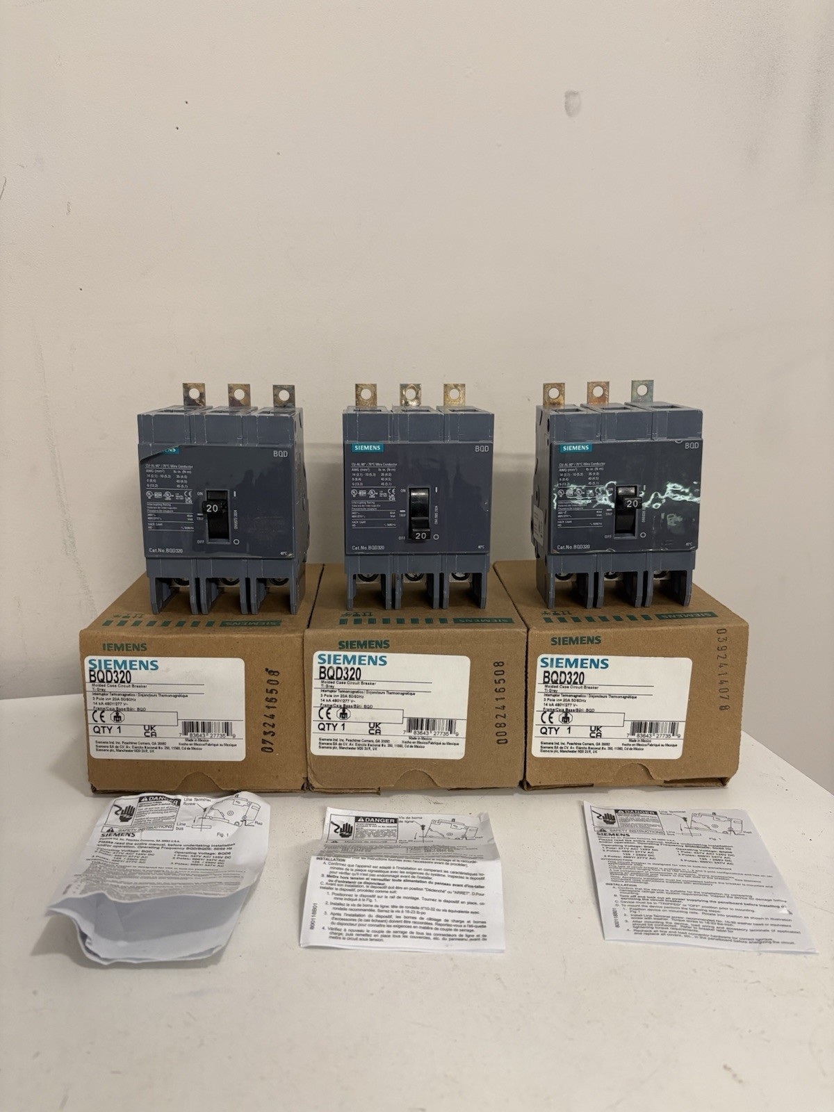Siemens BQD320 3 Pole 20 Amp Circuit Breaker - 2 Available