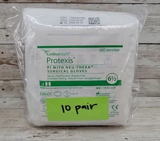 Protexis PI Neu-Thera Surgical Gloves Cardinal *10 Pair* Size: 6.5 *See Date*