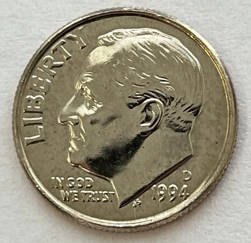 1994-D  Clad Uncirculated Roosevelt Dime taken from a United States Mint Set