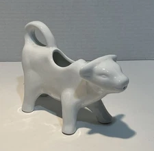 Over And Back Cow Calf Ceramic Milk Creamer Pitcher White Figurine 7” X 5”