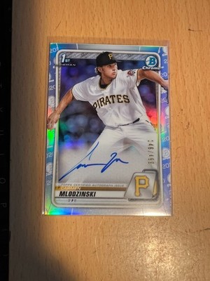 2020 Bowman Draft Carmen Mlodzinski Chrome Auto 1st Refractor #/499 Pirates