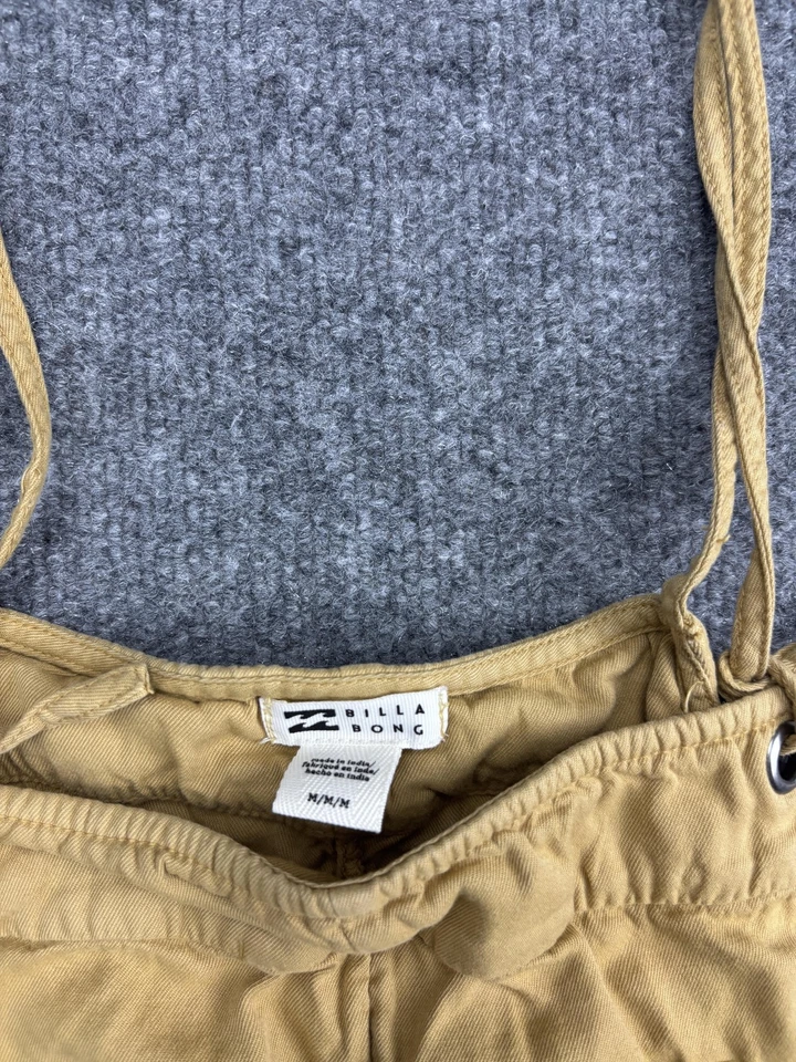Billabong Mameluco Mujer Mediano Mostaza Pantalones Cortos General Babero Corbata Bolsillos Foto 2 de 4