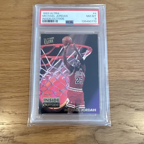 Fleer 1993-94 Fleer Ultra Inside/Outside Michael Jordan #4 Bulls PSA 8
