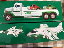 Hess (2) Brand New Cargo Plane Jet and Flatbed Truck Hot Rods