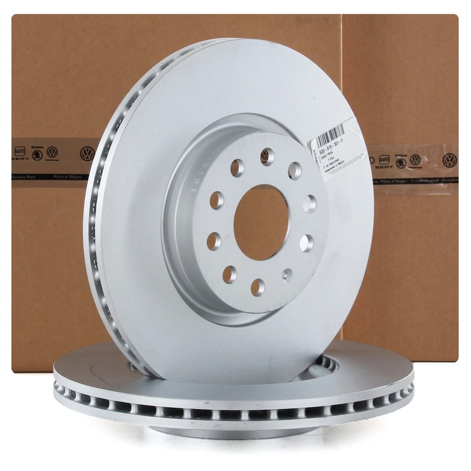 DISCHI FRENO ANTERIORI ORIGINALE AUDI A3 SEAT LEON SKODA VW GOLF 2X5Q0615301F - Immagine 2 di 3