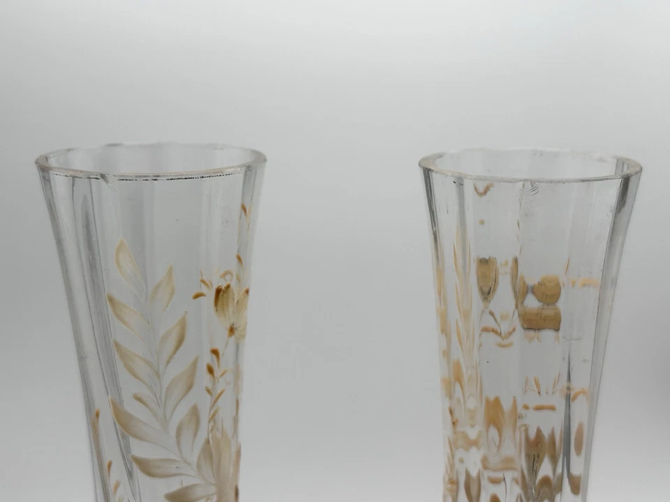 Pair of Antique Moser Karlsbad Bohemian Amethyst Glass Bud Vases c.1900 - Image 4 of 4