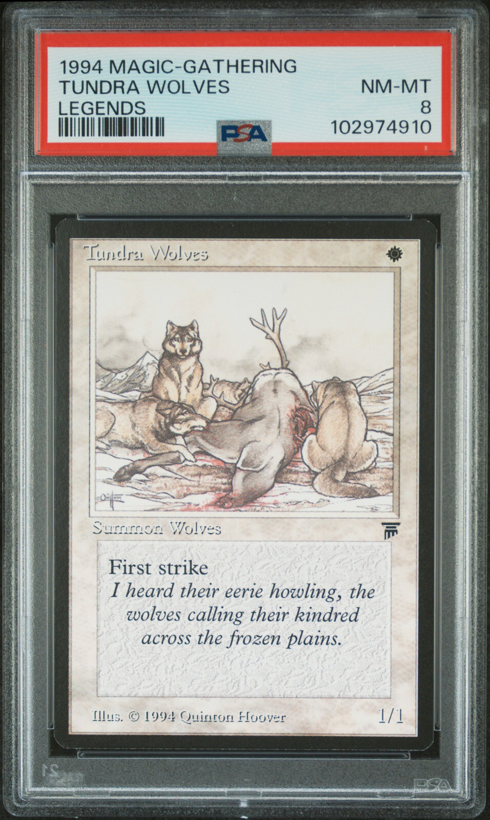 1994 Magic The Gathering Legends Tundra Wolves PSA 8 NM-MINT Fresh Grade!