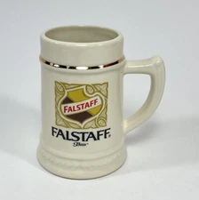 Vintage Falstaff Beer Ceramic Mug 1970 NASCAR Champions Isaac Lund Farmer Elder