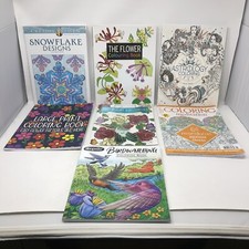 Adult Coloring Book Lot 7 Total Coloring Meditation Snowflake Designs The Flower