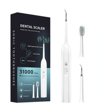 Electric Sonic Dental Calculus Scaler USB Rechargeable Touch Control Teeth White