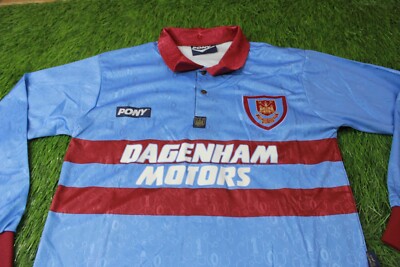 WEST HAM UNITED 1995/1997 FOOTBALL L/S SHIRT JERSEY AWAY PONY