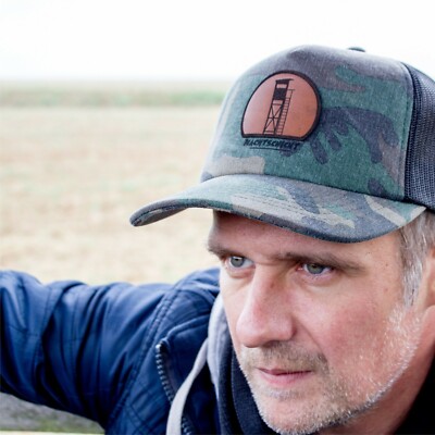 Jäger Hochsitz Cap Echtleder Patch Mütze Jägerin Jagen Leder hunt Geschenk