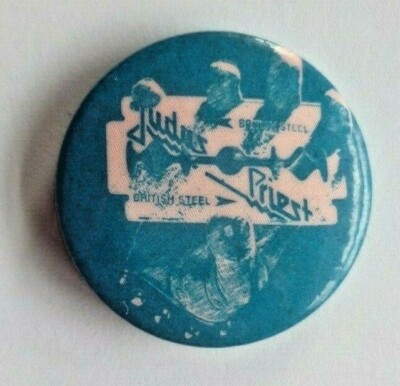 Judas Priest vintage 1970s/80s Badge RIP British Steel Heavy Metal