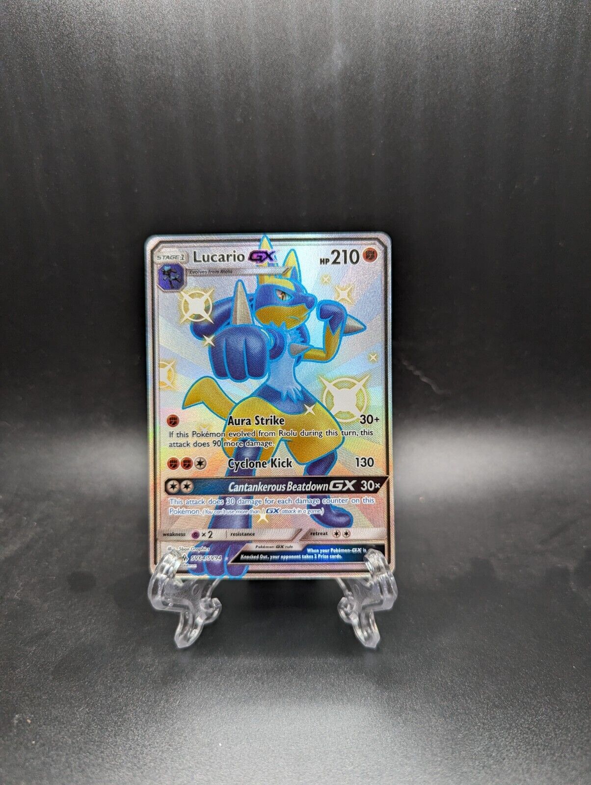 PSA 9 MINT Lucario GX SV64/SV94 Shiny Vault Full Art Hi