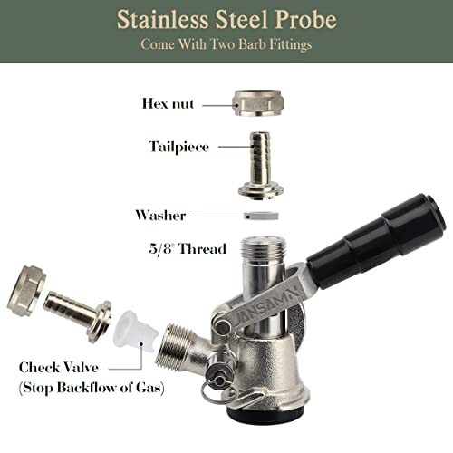 Jansamn Keg Coupler, Sankey D Tap with Stainless Steel Probe, Keg Coupler D - Picture 5 of 7