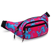Large Fanny Packs for Women, 5-Zipper  Pockets Water Resistant Camo Pink