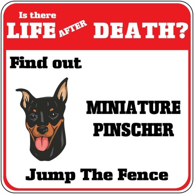 Crossing Sign Miniature Pinscher Dog Life Death Jump Fence ...
