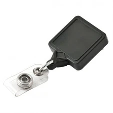 KEY-BAK SELF RETRACT REEL MINI BLACK SQUARE BELT CLIP WITH ID TAG STUD 36"