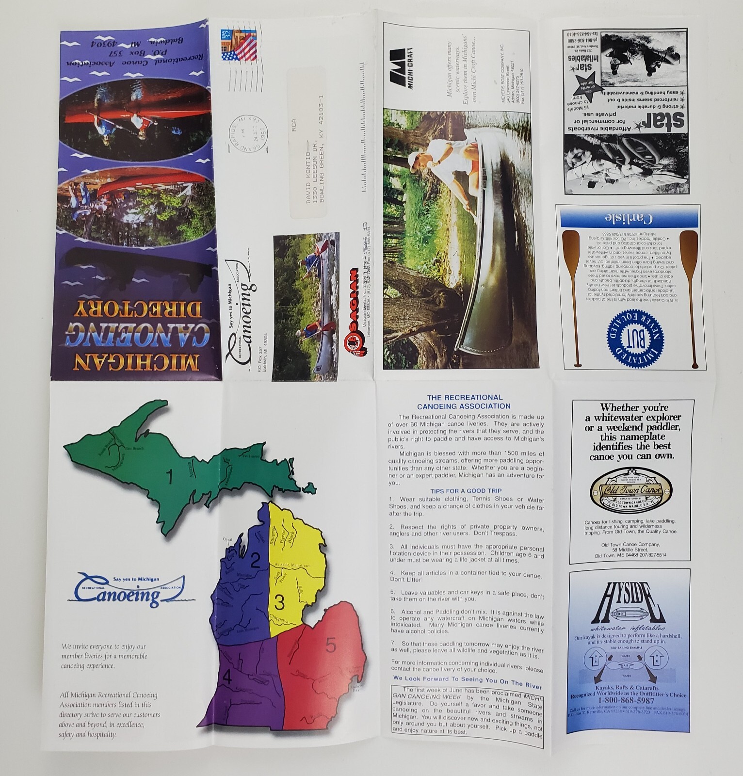 1997 Michigan Recreational Canoeing Guide Trips MI Vintage Travel ...