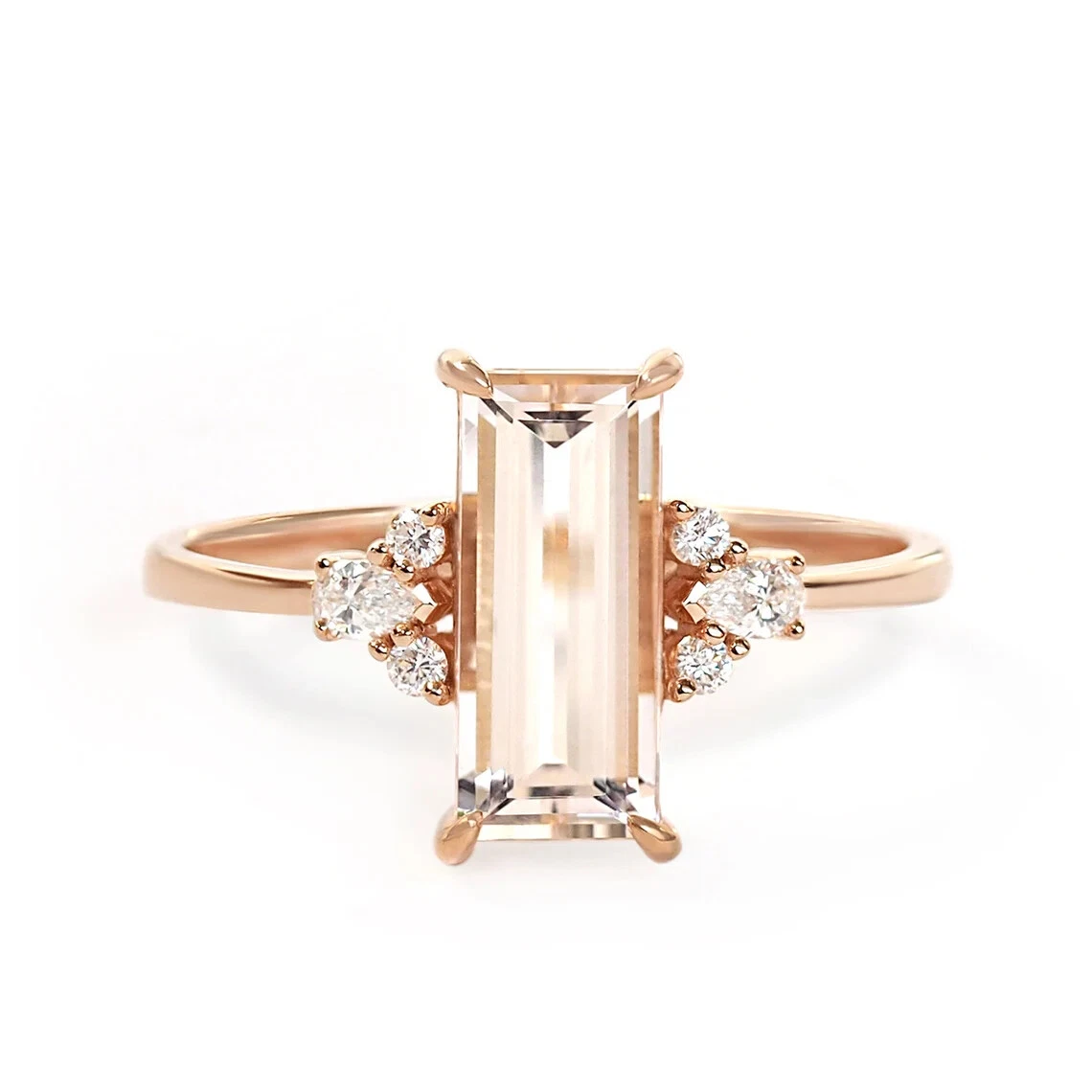 Morganite on sale baguette ring