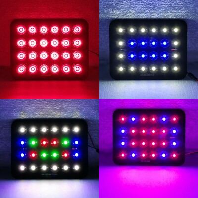24W Red Purple Cyan Blue White UV LED Lamp Light Plant Aquarium + PCB + Driver
