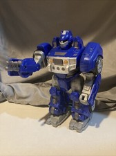 Hap P Kid Mars Blue Robot Attack 7 Light Up Walking Transformerish Figure Works