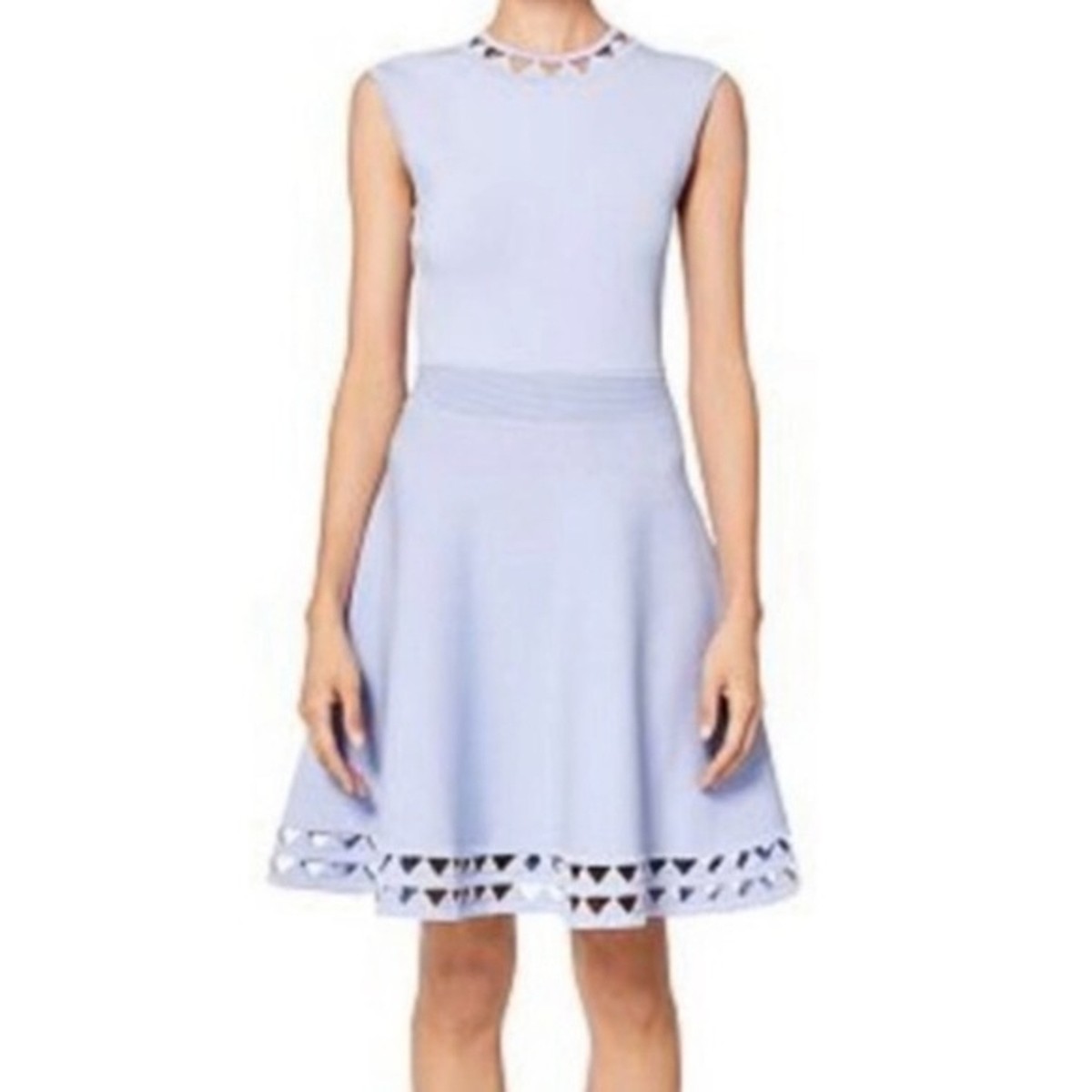 Ted Baker London Kathryn Dusty Blue Cutout Skater Dress Size 0