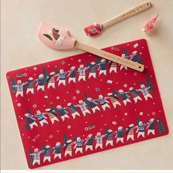 Anthropologie George & Viv Holiday Baking Spatulas Silicone Mat Set Polar Bears
Opens in a new windo